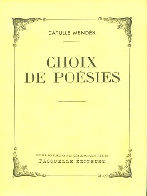 cover image of Choix de poésies